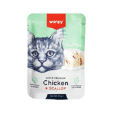 Wanpy Adult Cat Real Meat Chicken & Scallop 85 g Pouch - Confiance Co